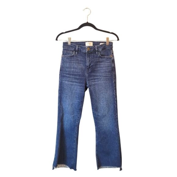 Frame Women's Dark Wash Le Crop Mini Boot Jeans Size 26 - Picture 1 of 7